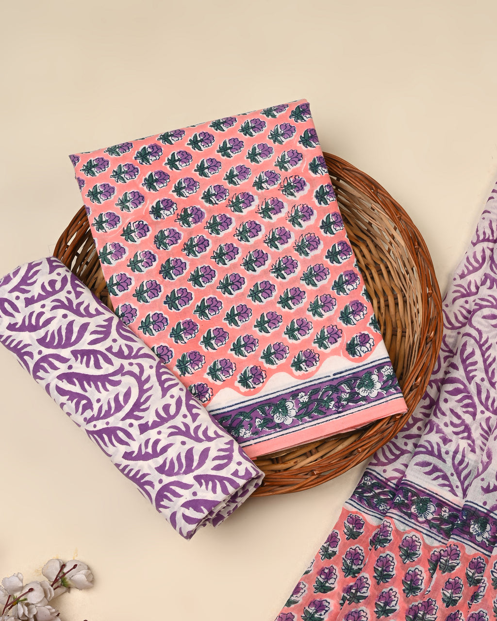 Exclusive Sanganeri Cotton Suit With Cotton Dupatta