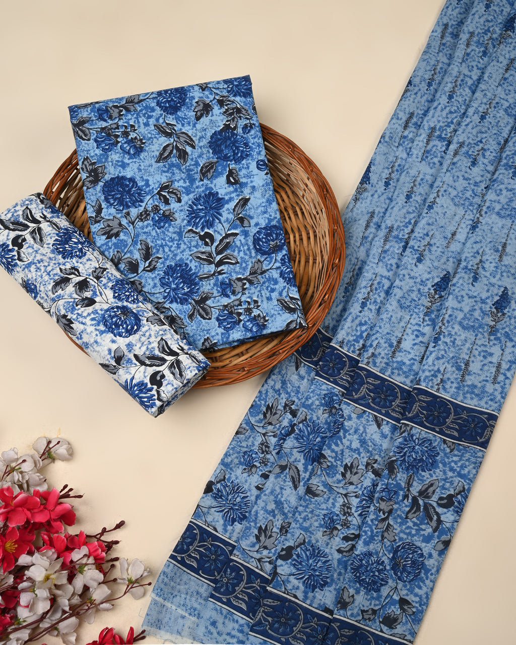 Exclusive Sanganeri Cotton Suit With Cotton Dupatta