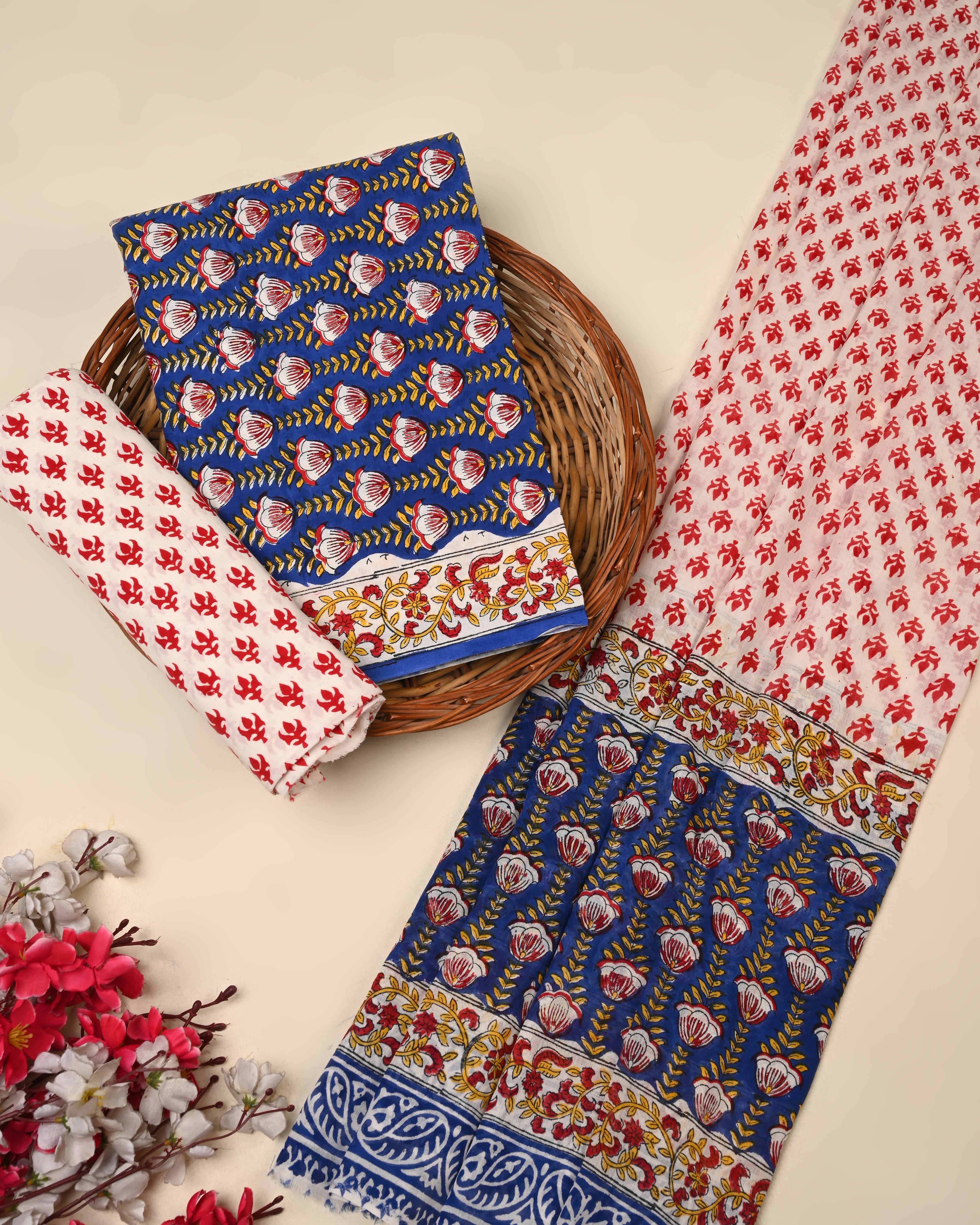 Exclusive Sanganeri Cotton Suit With Cotton Dupatta