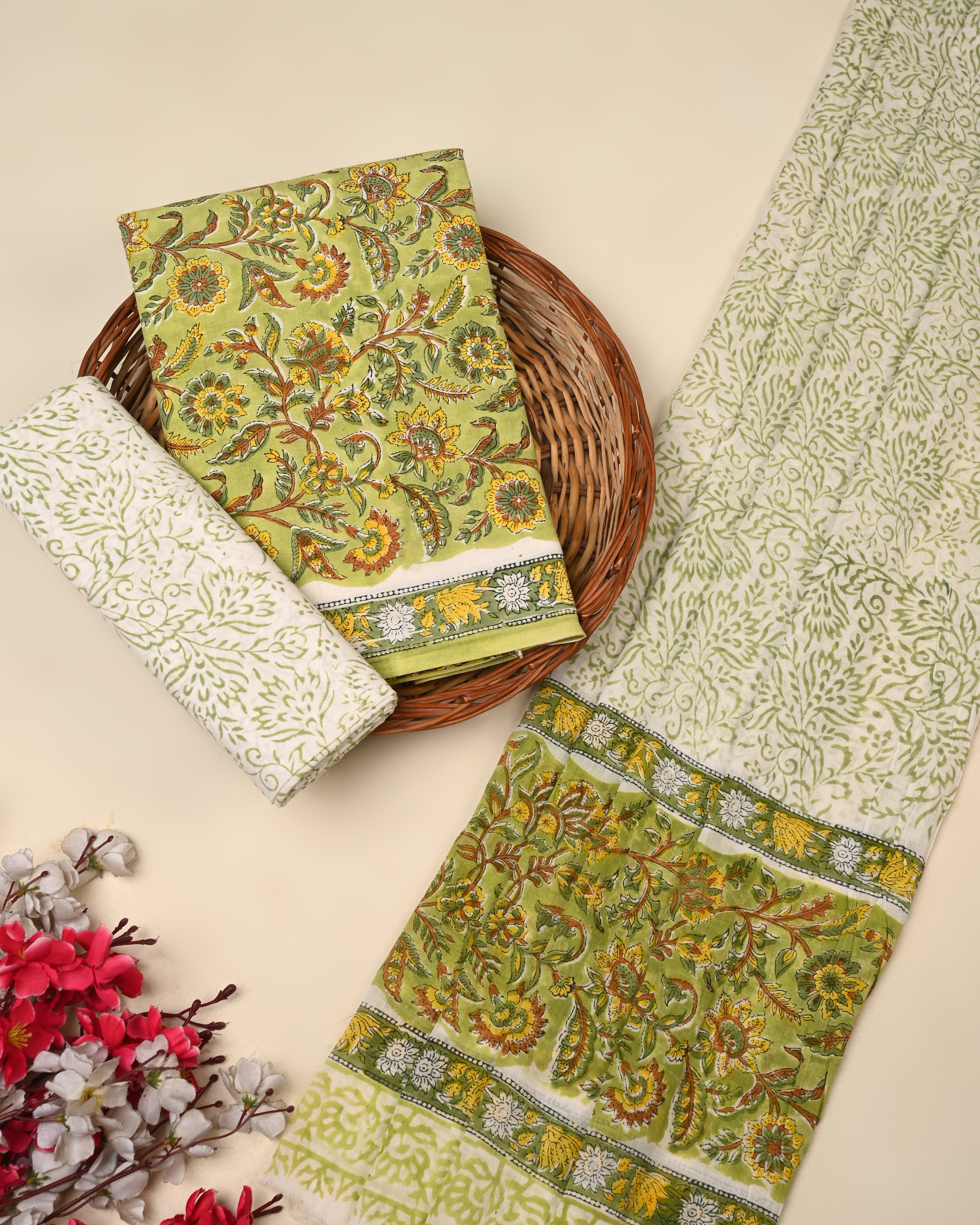 Exclusive Sanganeri Cotton Suit With Cotton Dupatta