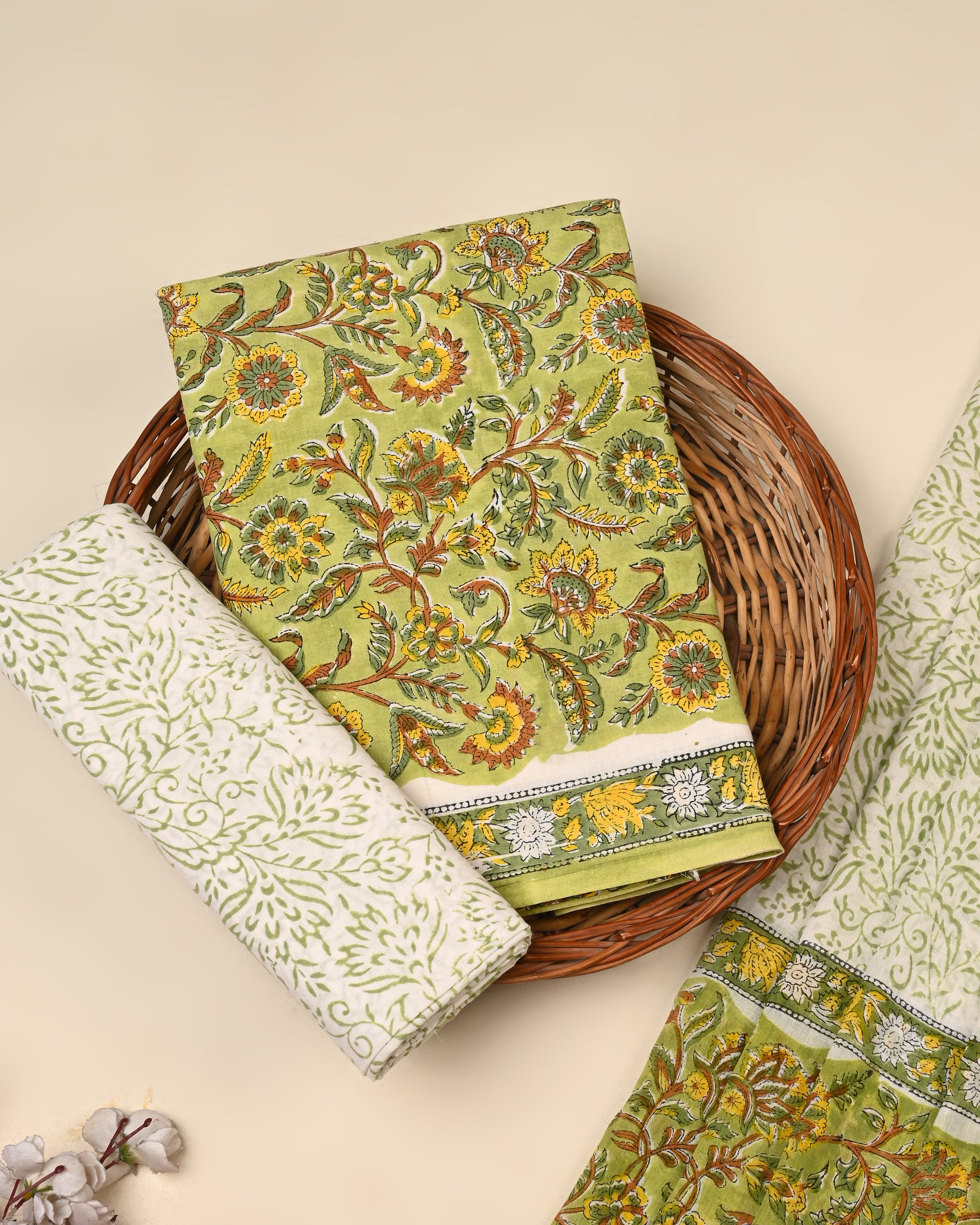 Exclusive Sanganeri Cotton Suit With Cotton Dupatta