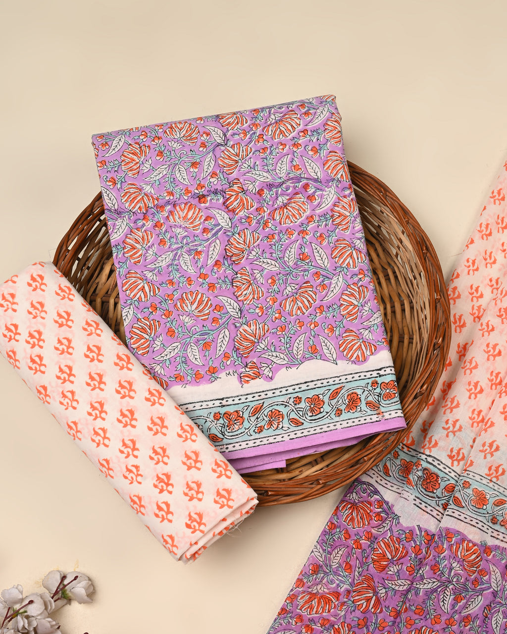 Exclusive Sanganeri Cotton Suit With Cotton Dupatta