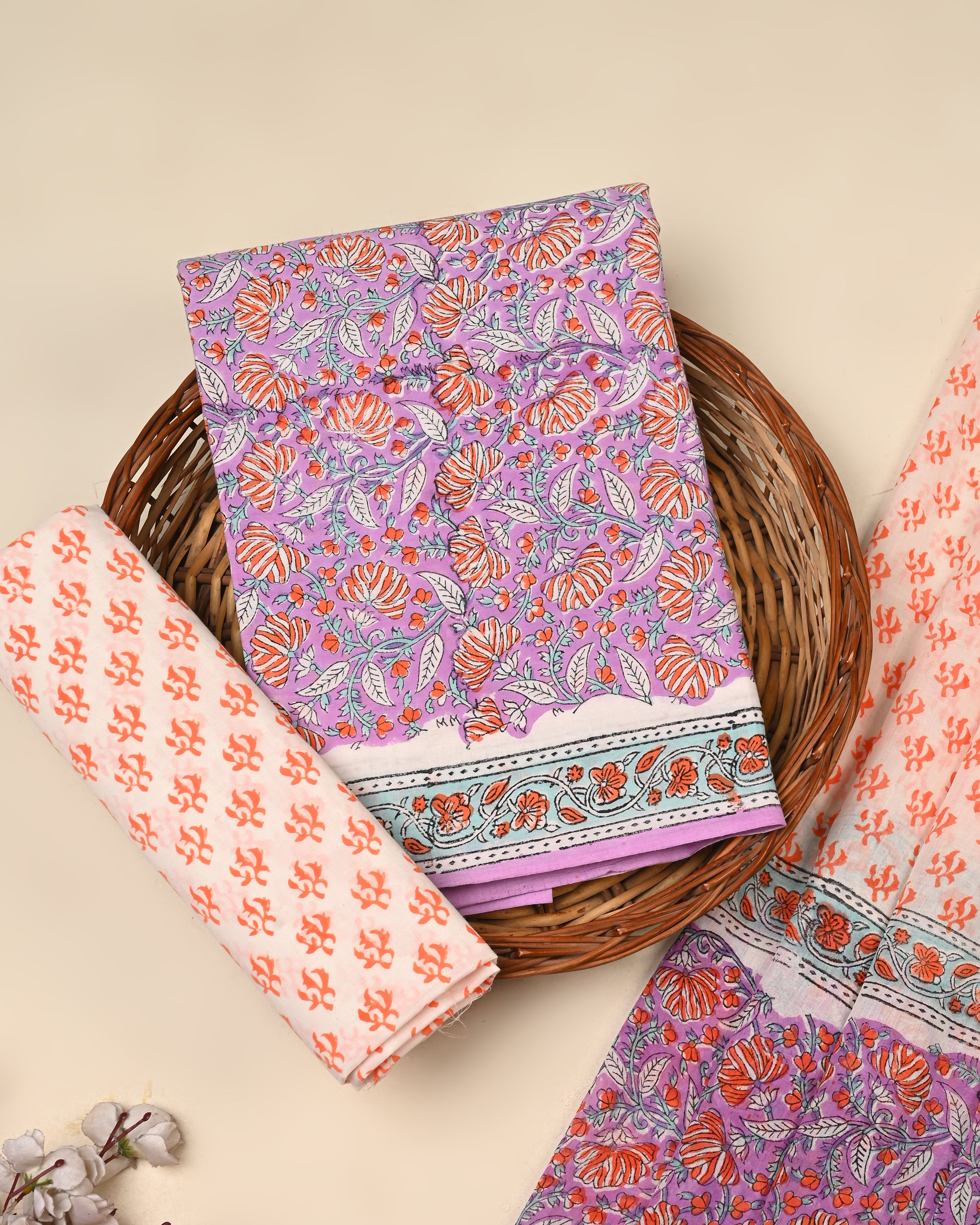 Exclusive Sanganeri Cotton Suit With Cotton Dupatta