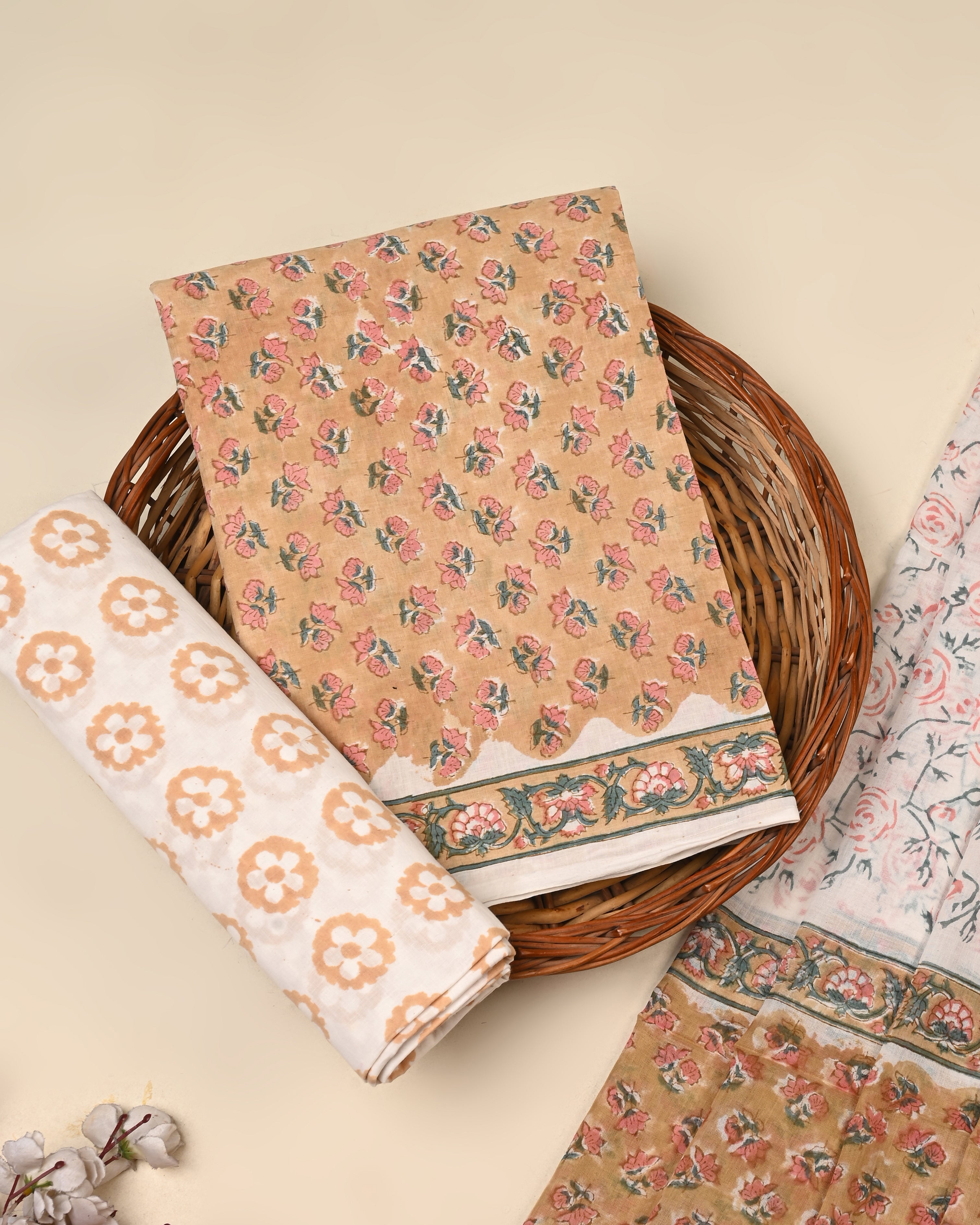Exclusive Sanganeri Cotton Suit With Cotton Dupatta