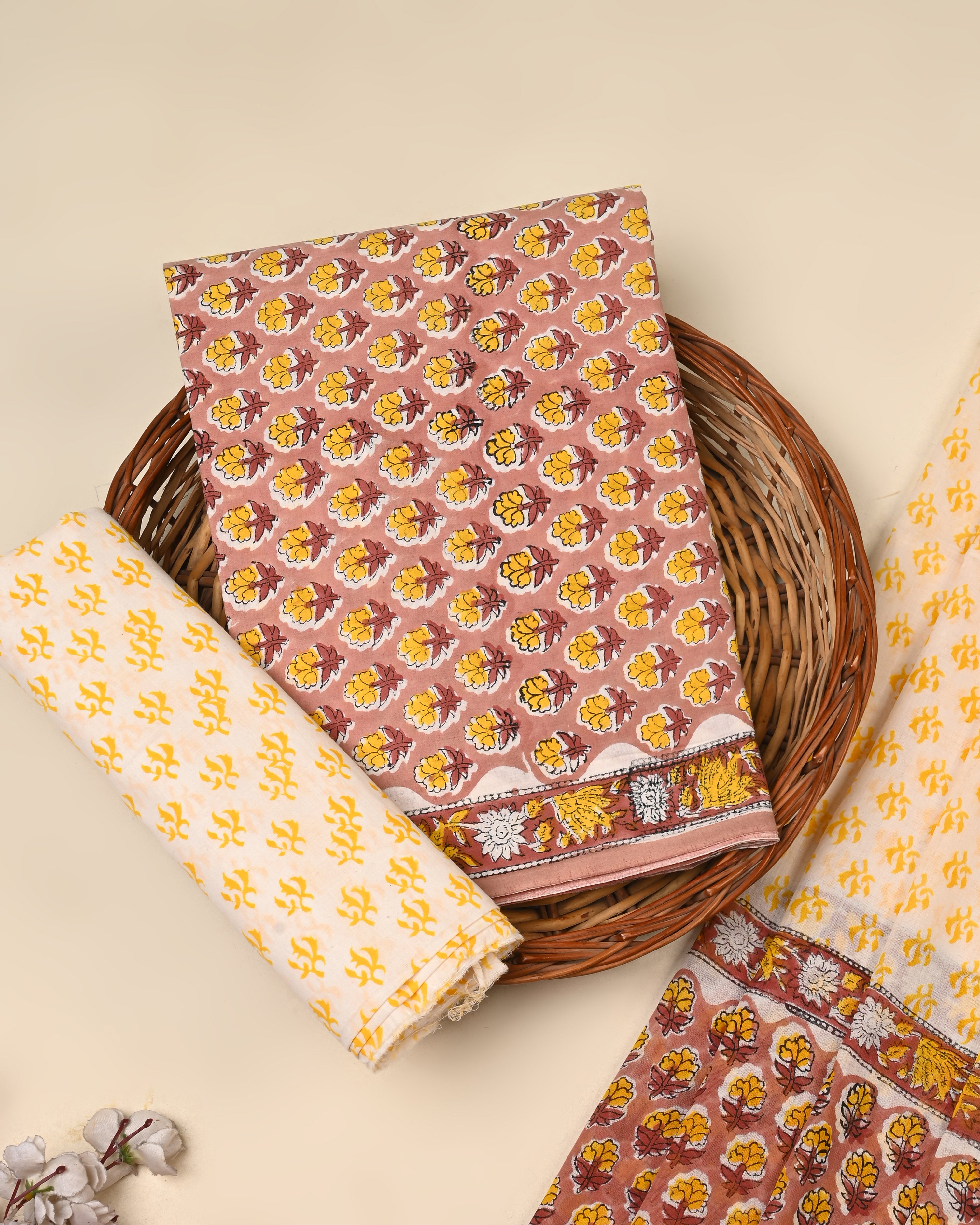 Exclusive Sanganeri Cotton Suit With Cotton Dupatta