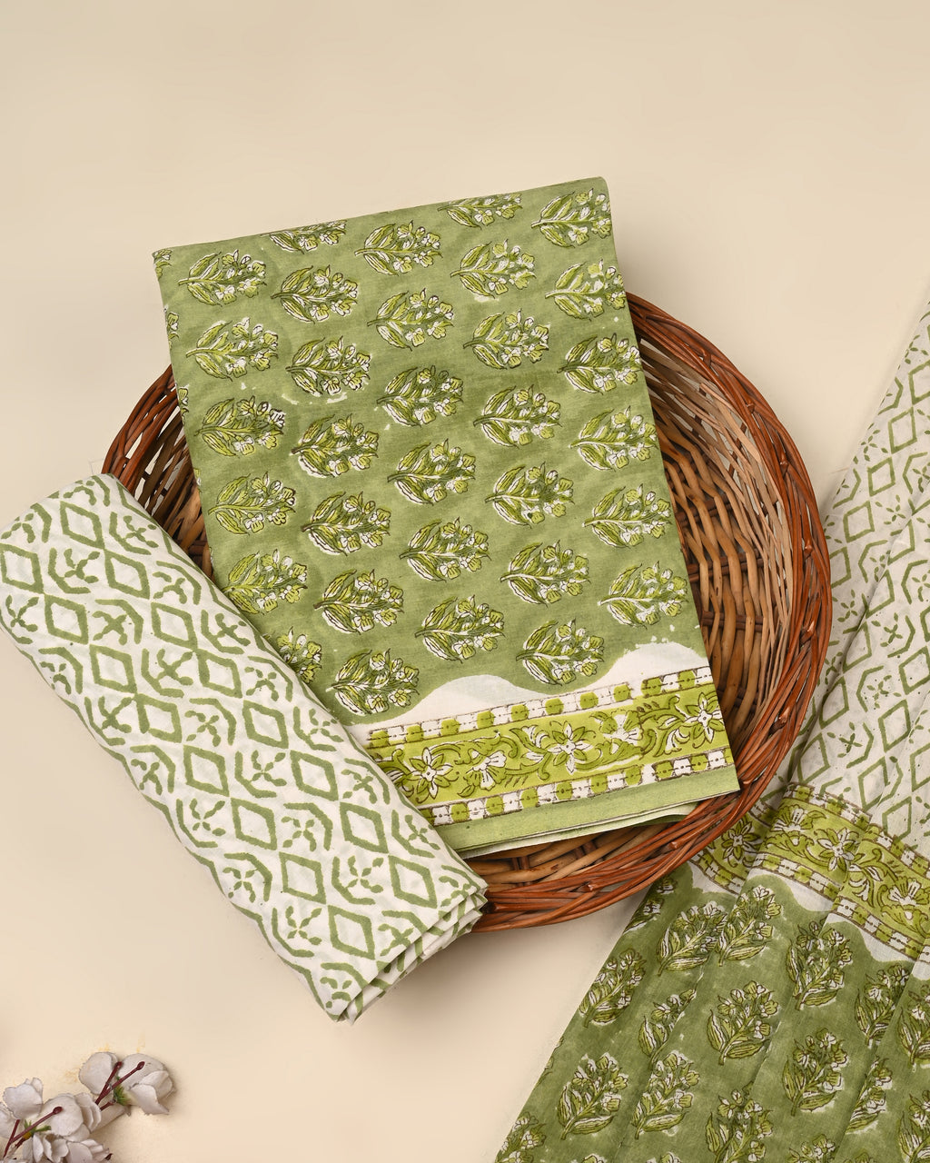 Exclusive Sanganeri Cotton Suit With Cotton Dupatta