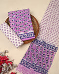 Exclusive Sanganeri Cotton Suit With Cotton Dupatta