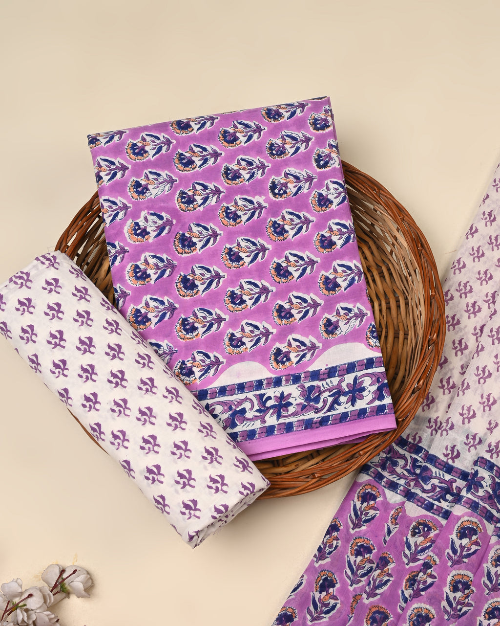 Exclusive Sanganeri Cotton Suit With Cotton Dupatta