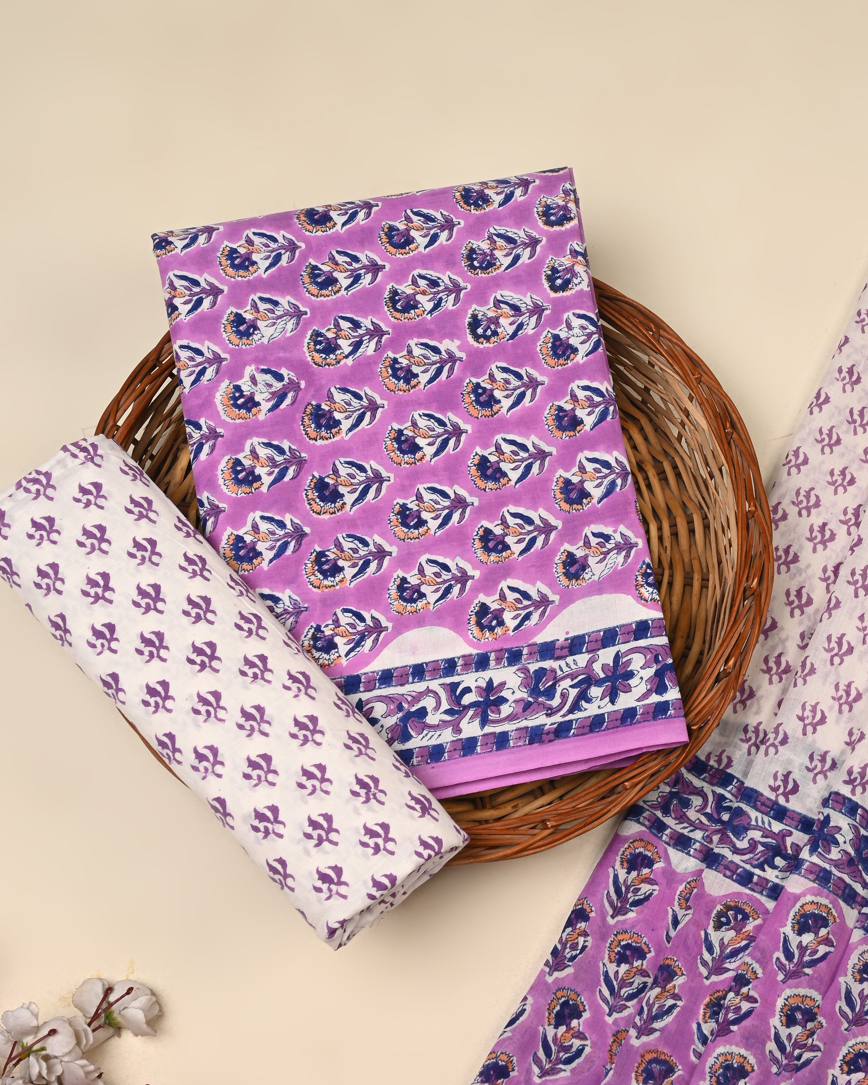 Exclusive Sanganeri Cotton Suit With Cotton Dupatta