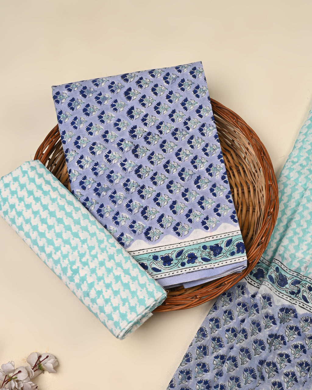 Exclusive Sanganeri Cotton Suit With Cotton Dupatta