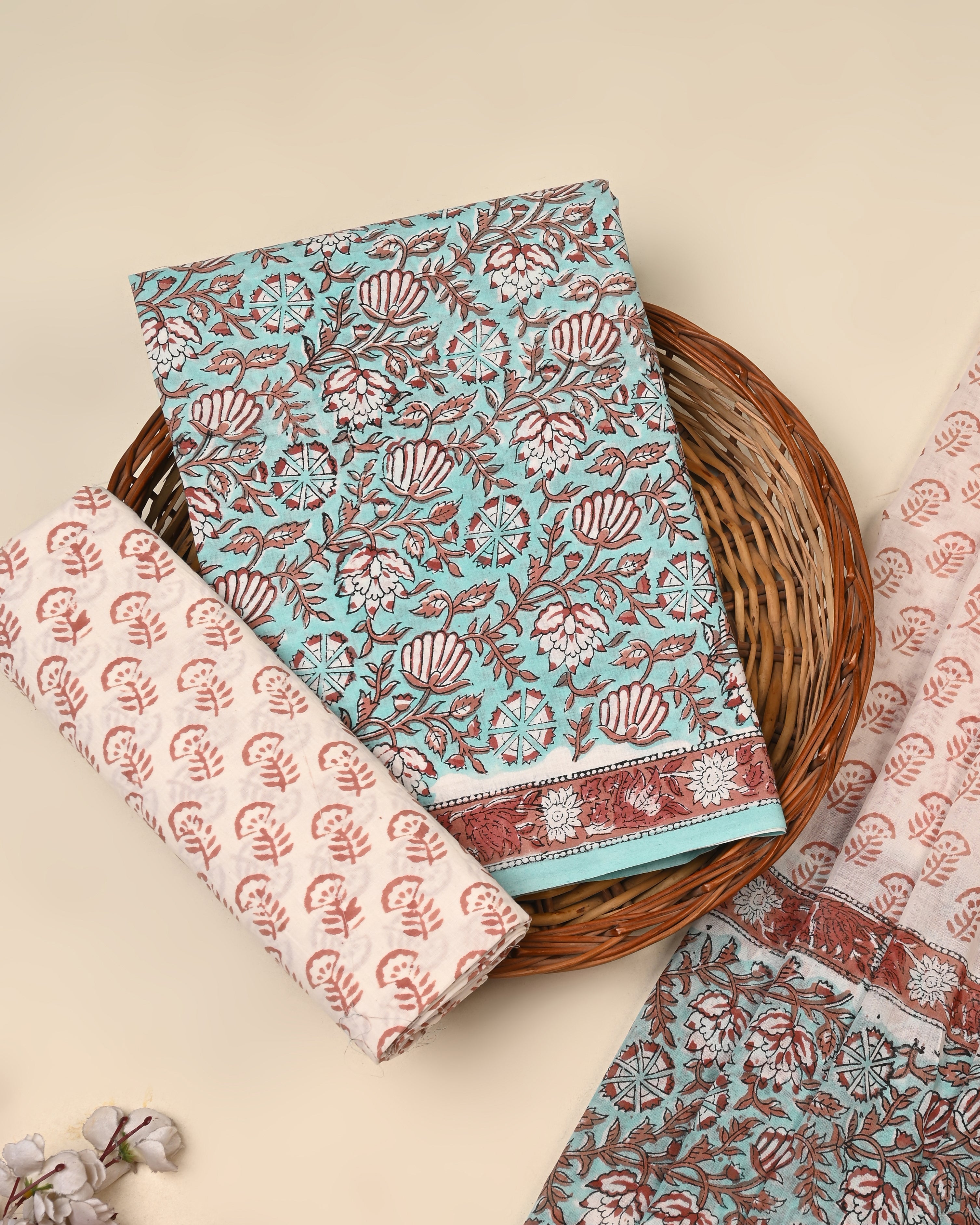 Exclusive Sanganeri Cotton Suit With Cotton Dupatta