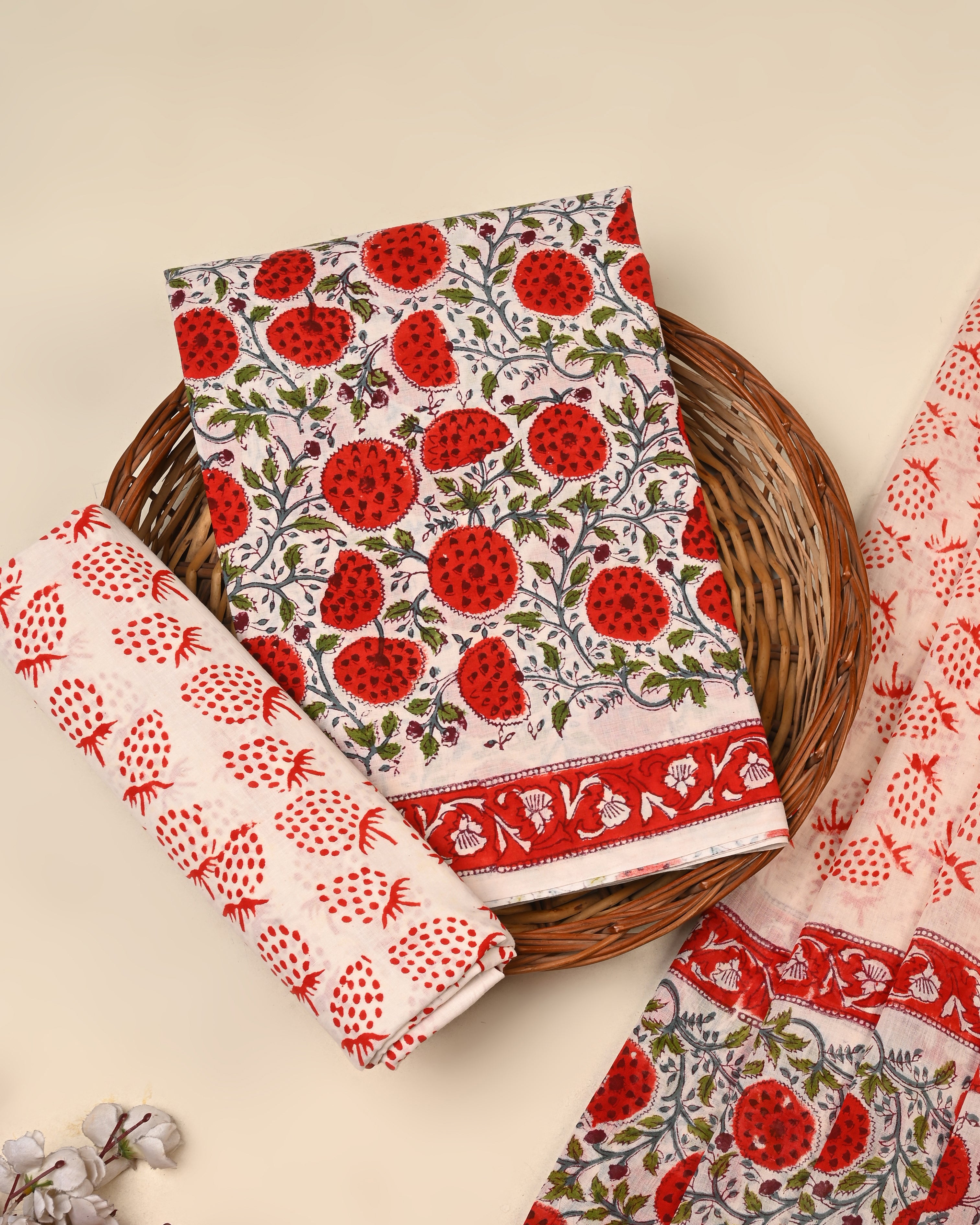 Exclusive Sanganeri Cotton Suit With Cotton Dupatta