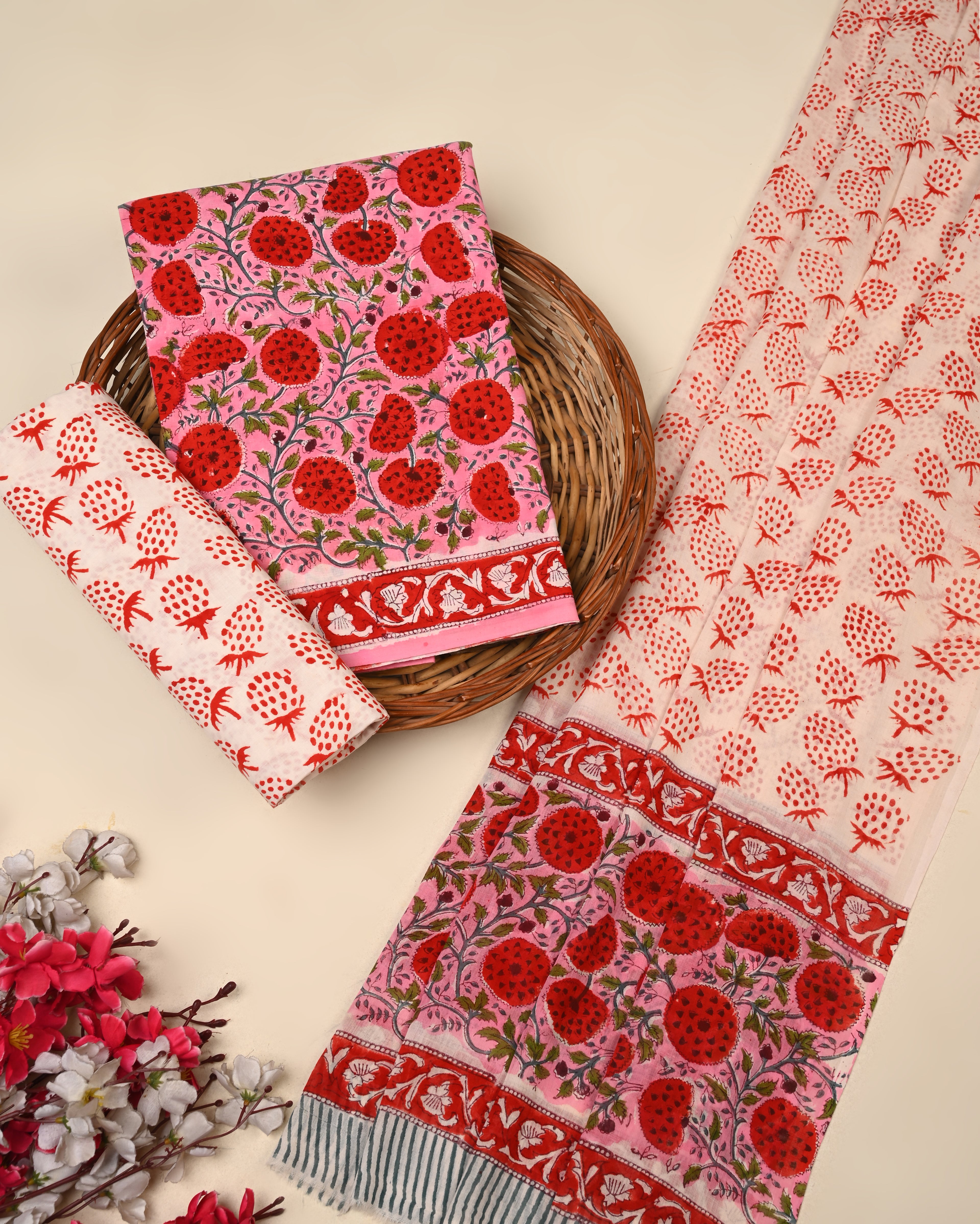Exclusive Sanganeri Cotton Suit With Cotton Dupatta