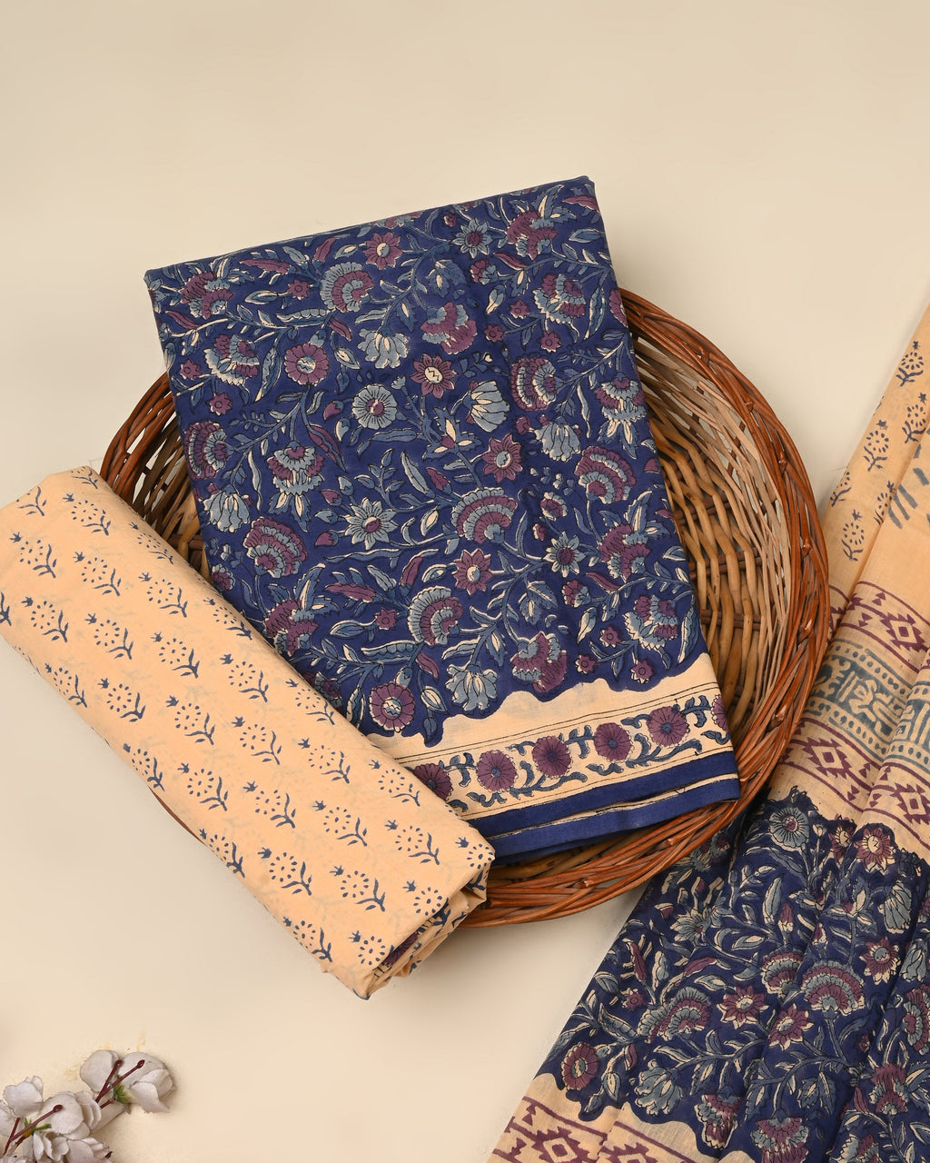 Exclusive Sanganeri Cotton Suit With Cotton Dupatta