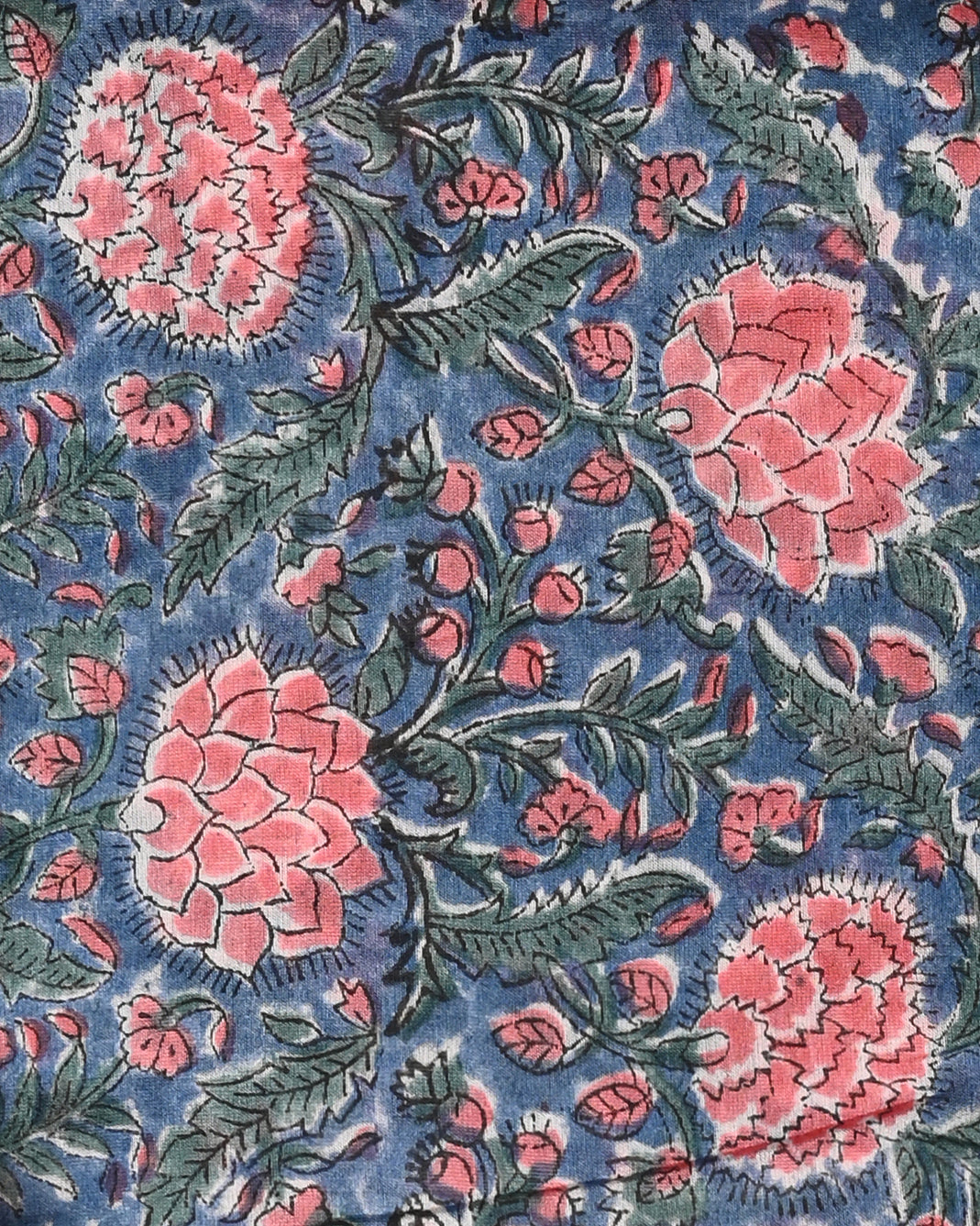 Designer hand block printed premium maheswari silk suit