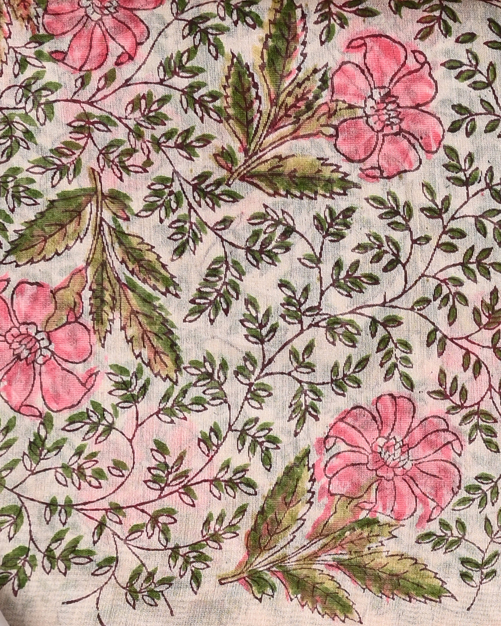 Designer hand block printed premium maheswari silk suit