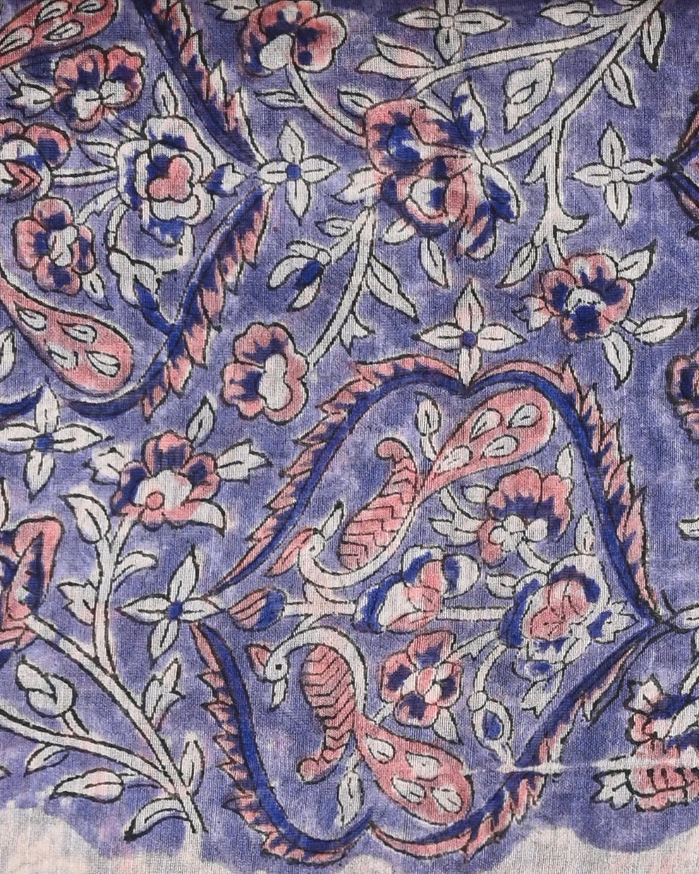 Designer hand block printed premium maheswari silk suit