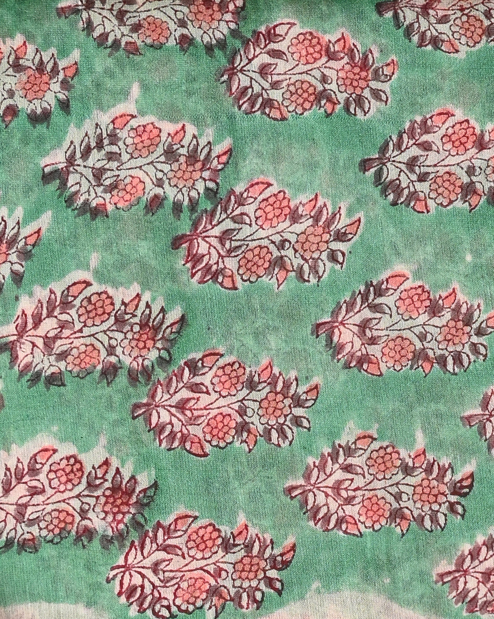Designer hand block printed premium maheswari silk suit