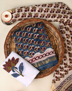 Exclusive hand block printed premium maheswari silk suit