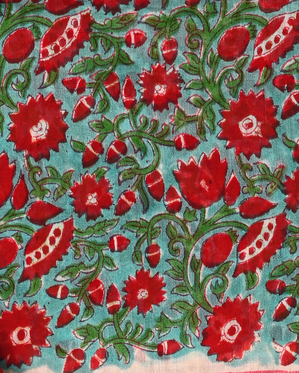 Designer Hand block printed maheswari silk suit