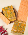 EXCLUSIVE SANGANERI COTTON SUIT WITH COTTON DUPATTA