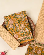 EXCLUSIVE SANGANERI COTTON SUIT WITH COTTON DUPATTA