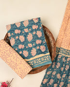 EXCLUSIVE SANGANERI COTTON SUIT WITH COTTON DUPATTA
