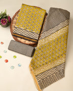 Exclusive bagru print chanderi silk suit