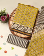 Exclusive bagru print chanderi silk suit