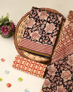 Exclusive bagru print chanderi silk suit