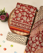 Exclusive bagru print chanderi silk suit