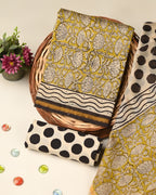 Exclusive bagru print chanderi silk suit