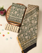 Exclusive bagru print chanderi silk suit