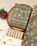 Exclusive bagru print chanderi silk suit