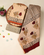 Exclusive bagru print chanderi silk suit