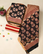 Exclusive bagru print chanderi silk suit