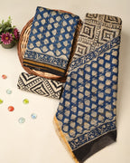 Exclusive bagru print chanderi silk suit