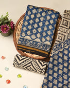 Exclusive bagru print chanderi silk suit