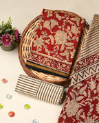 Exclusive bagru print chanderi silk suit