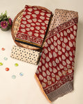Exclusive bagru print chanderi silk suit