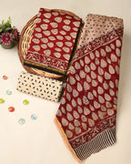 Exclusive bagru print chanderi silk suit