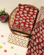 Exclusive bagru print chanderi silk suit