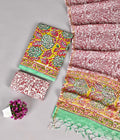 Elegant cotton suit with kota doriya dupatta