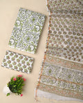 Elegant cotton suit with kota doriya dupatta