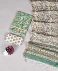 Elegant cotton suit with kota doriya dupatta