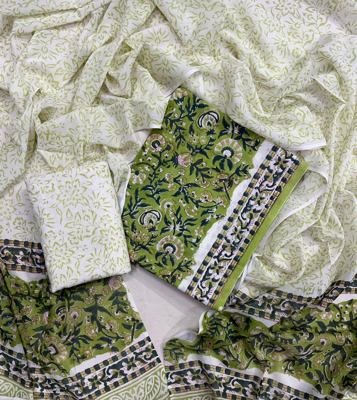 Exclusive Sanganeri Cotton Suit With Cotton Dupatta dupatta