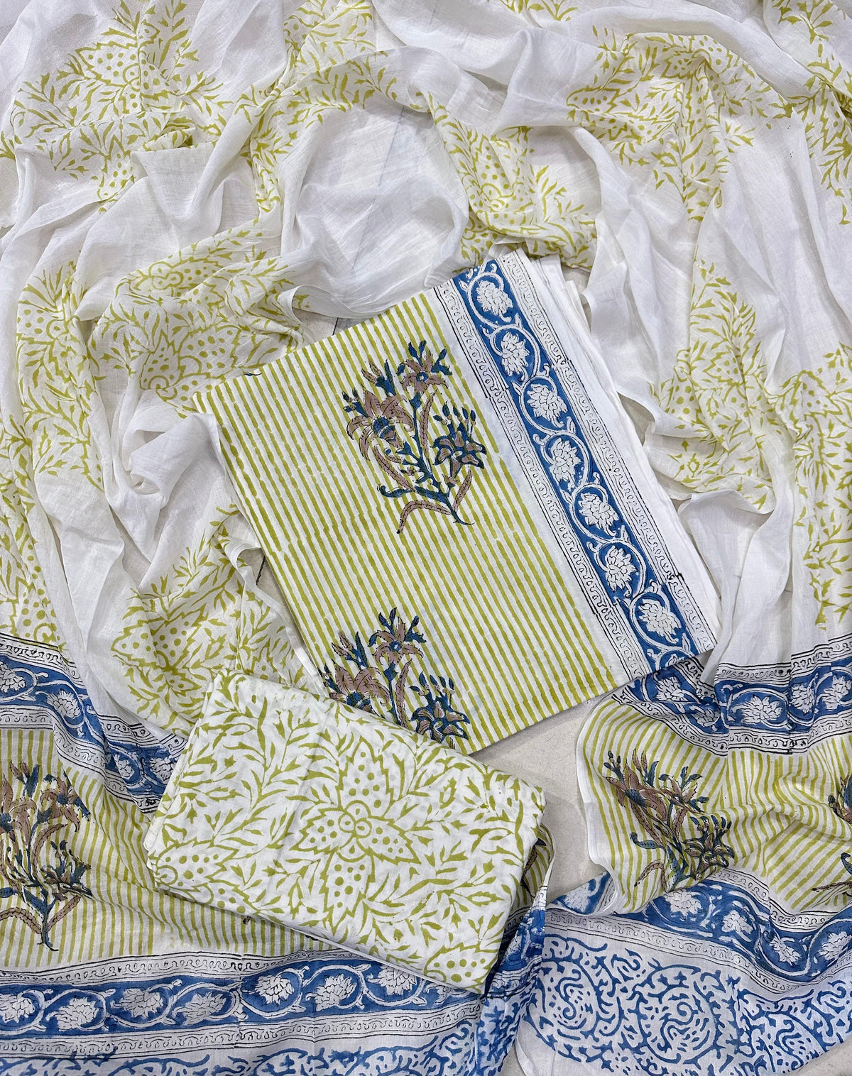 Exclusive Sanganeri Cotton Suit With Cotton Dupatta
