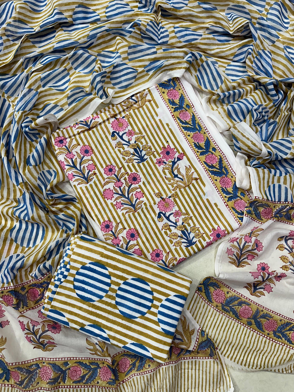 Exclusive Sanganeri Cotton Suit With Cotton Dupatta