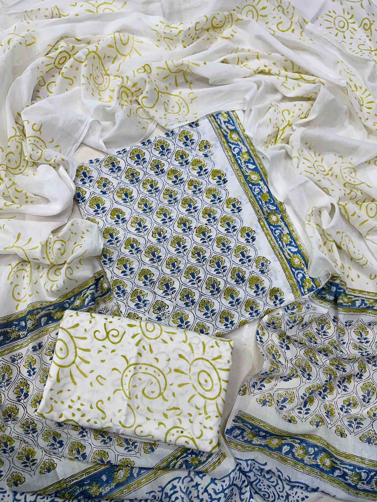 Exclusive Sanganeri Cotton Suit With Cotton Dupatta