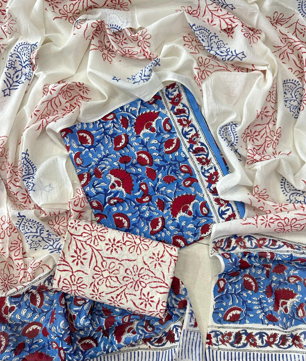 Exclusive Sanganeri Cotton Suit With Cotton Dupatta